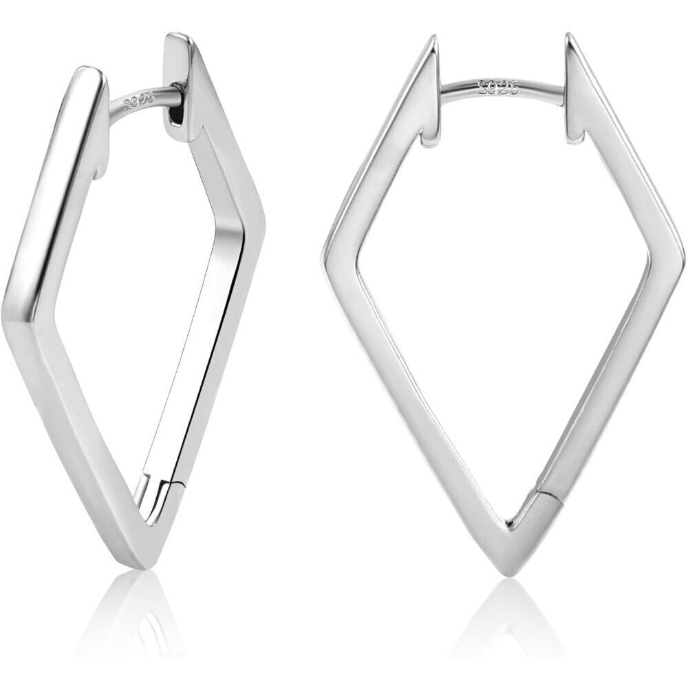 925 Sterling Silver Star Rhombus Hoop Earrings for Women Hypoallergenic Gift
